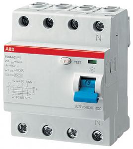 Выключатель дифференциального тока (УЗО) 4п 25А 100мА тип AC F204 ABB 2CSF204001R2250